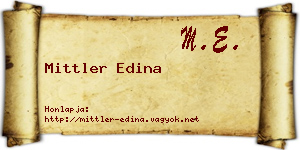 Mittler Edina névjegykártya